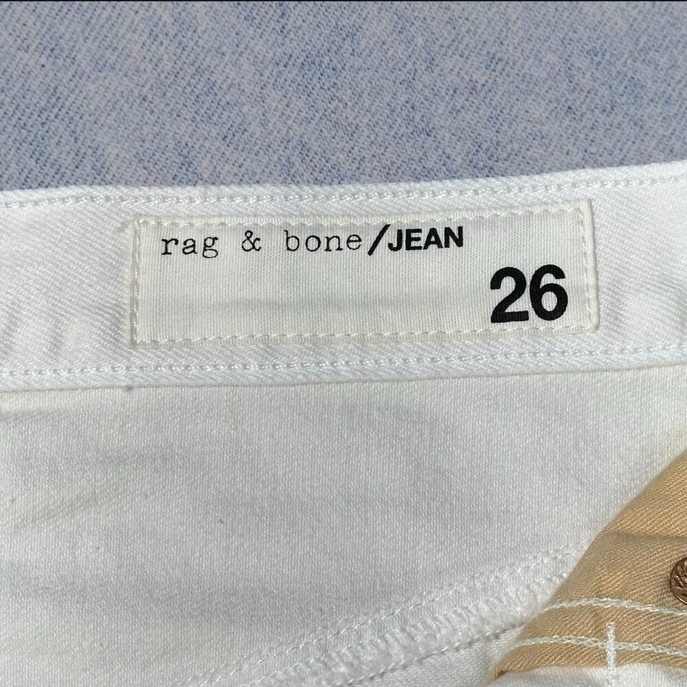 Rag & Bone Women’s White Denim Asymmetrical Frayed Hem Mini Skirt - Size 26 - Picture 4 of 5